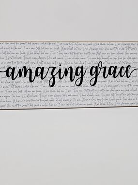 Amazing Grace Black and White Shelf Sign